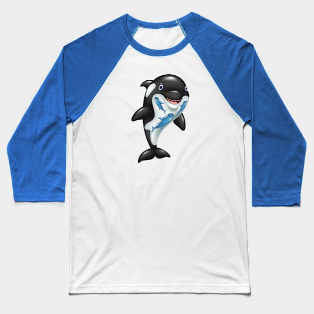 Dolphin illustration Baseball T-Shirt by HANART
